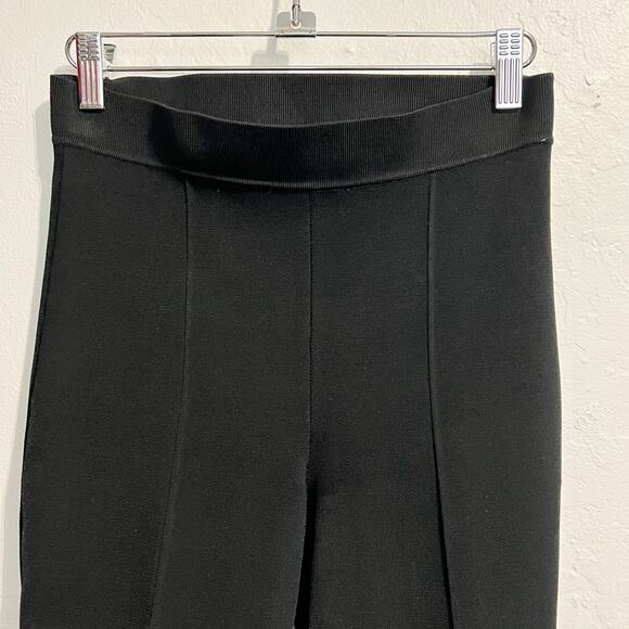 ALC Pants Womens XS Brooklyn Sweater Knit Rayon Pull On Cropped Bootcut Black - Picture 5 of 8